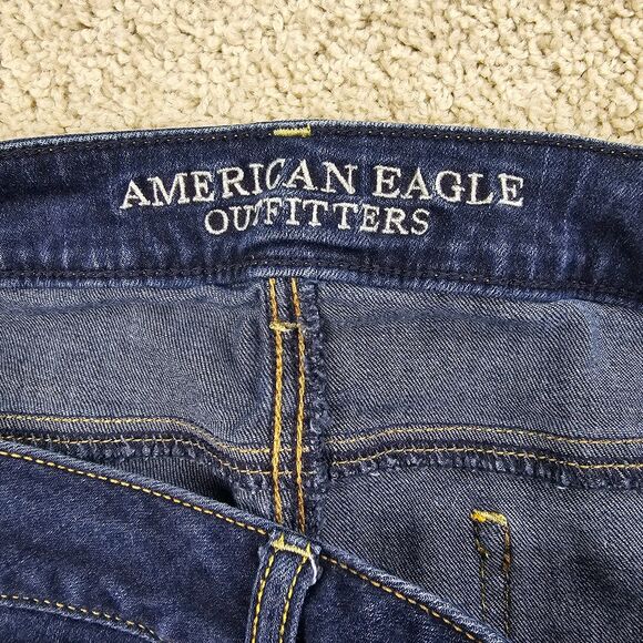 American Eagle Skinny Super Stretch Jeans Dark Wash Women's Size 12 Short - Picture 9 of 16